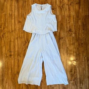 ePretty Women’s Light Blue Sleeveless Lightweight Jumper Cropped Size Small